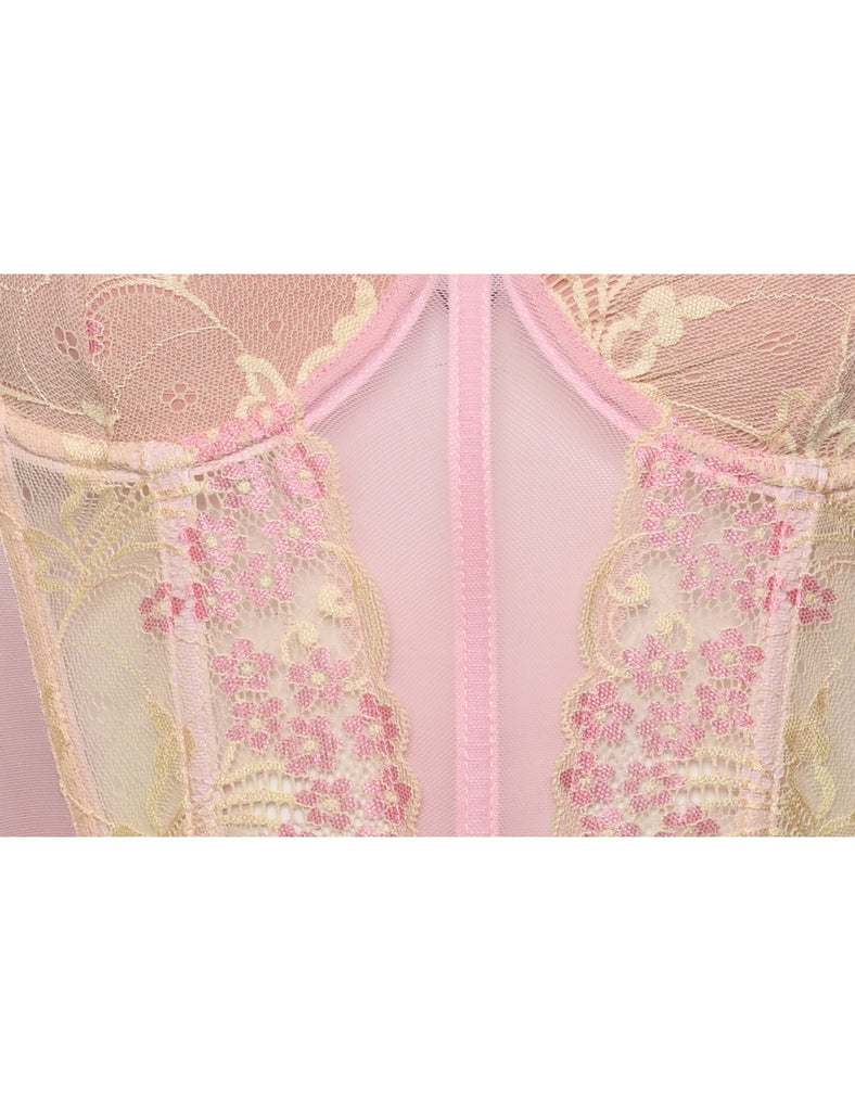 Pale Pink Y2K Lace Bustier - XS