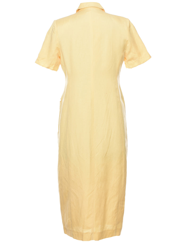 Pale Yellow Coat Dress - M