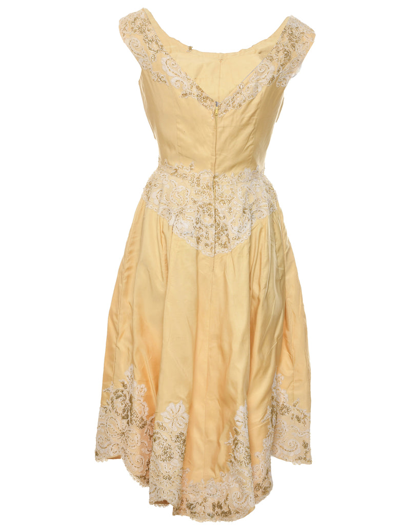 Pale Yellow Evening Dress - S