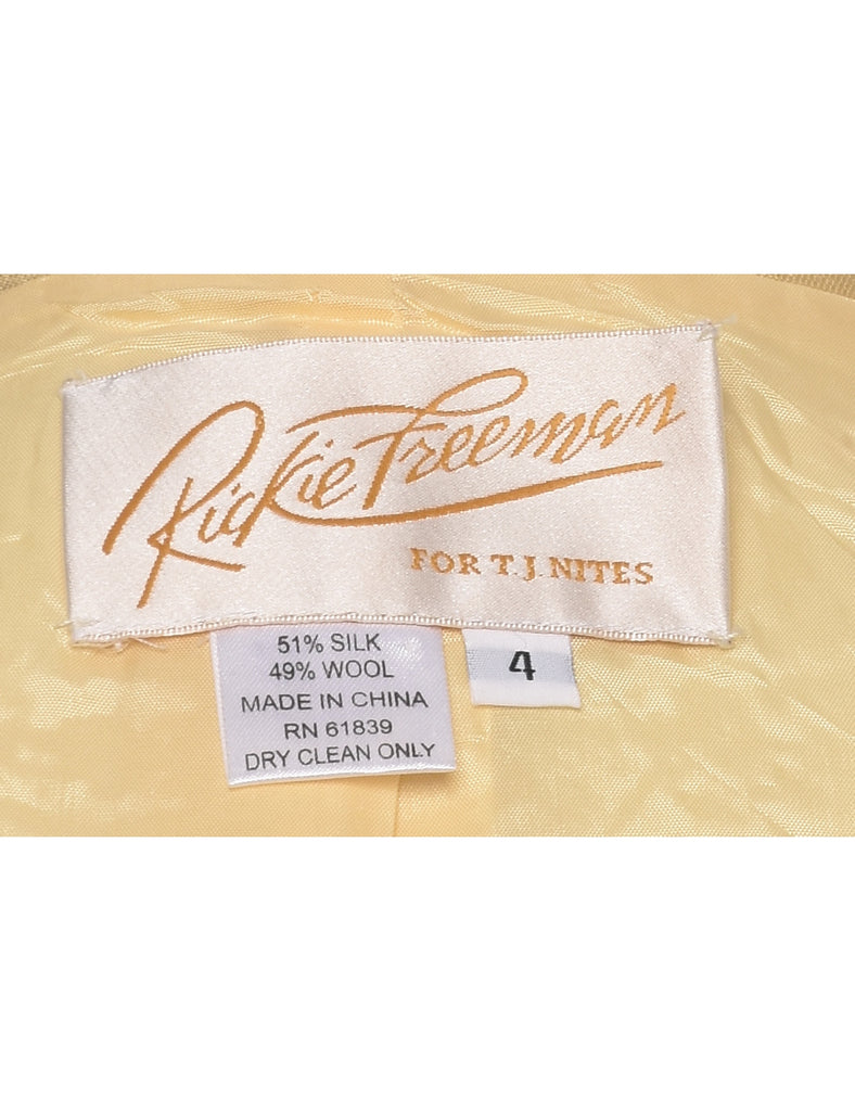 Pale Yellow Metallic Evening Jacket - M