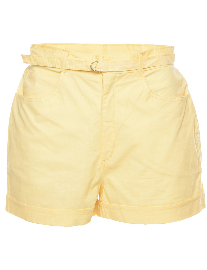 Pale Yellow Plain Shorts - W29 L2