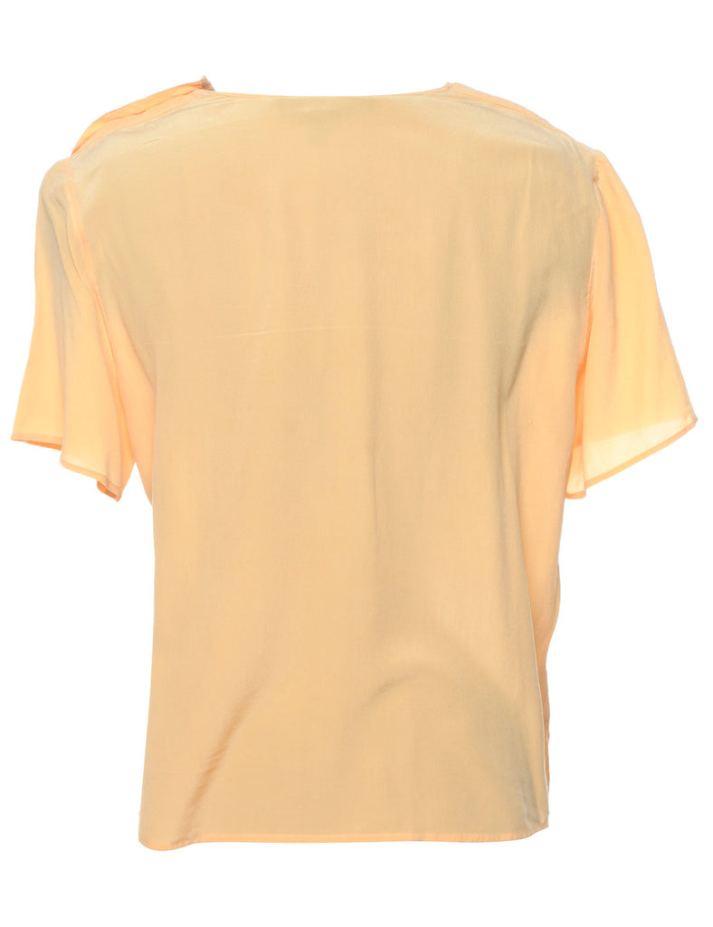 Pale Yellow Silk Top - M