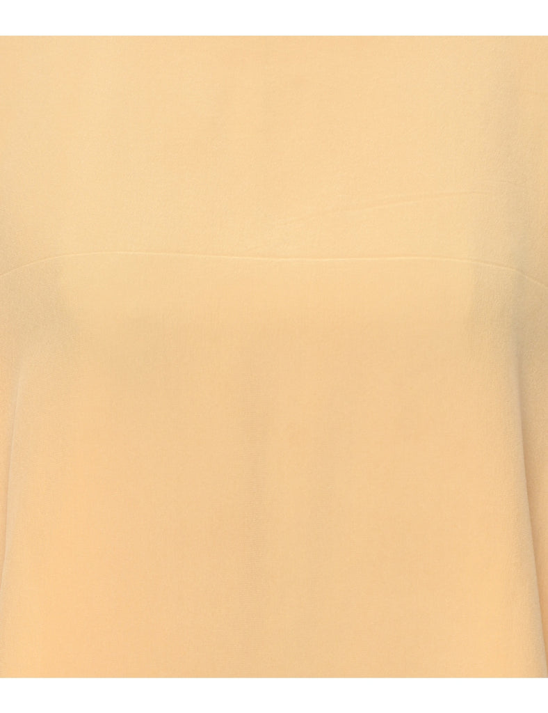 Pale Yellow Silk Top - M