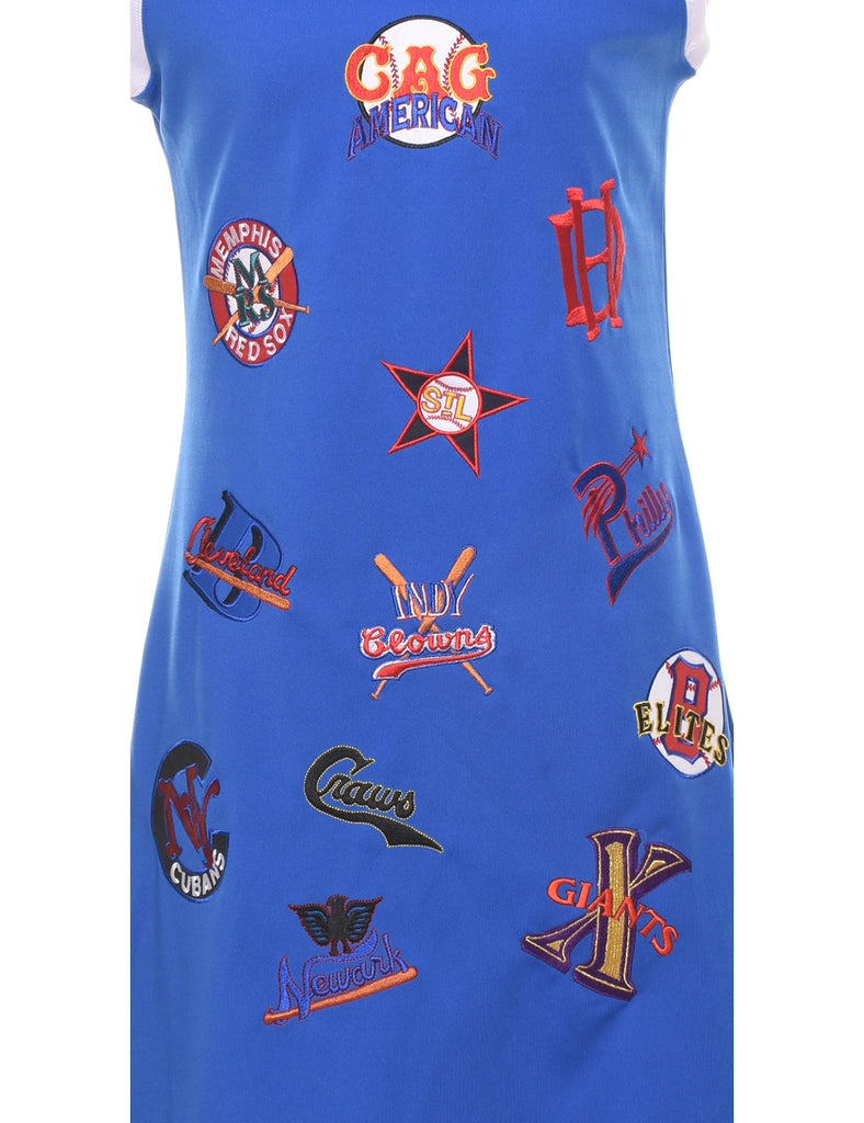Patchwork Blue Dress - M