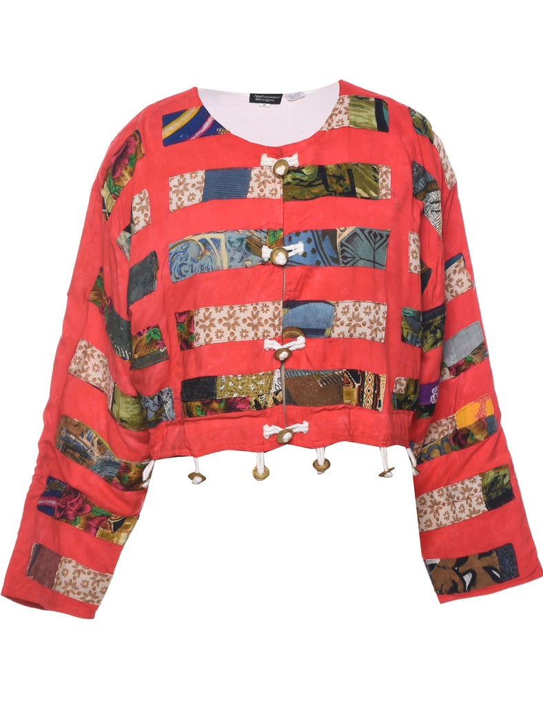 Patchwork Cropped Jacket - M