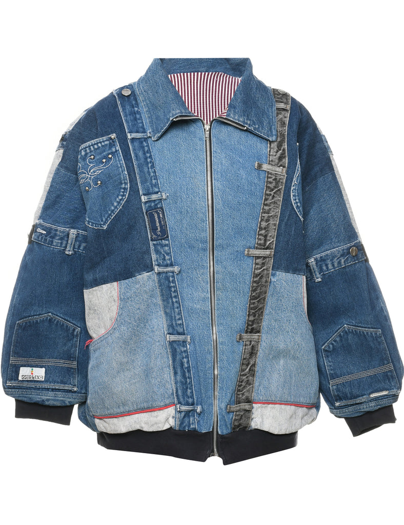 Patchwork Denim Jacket - XXL