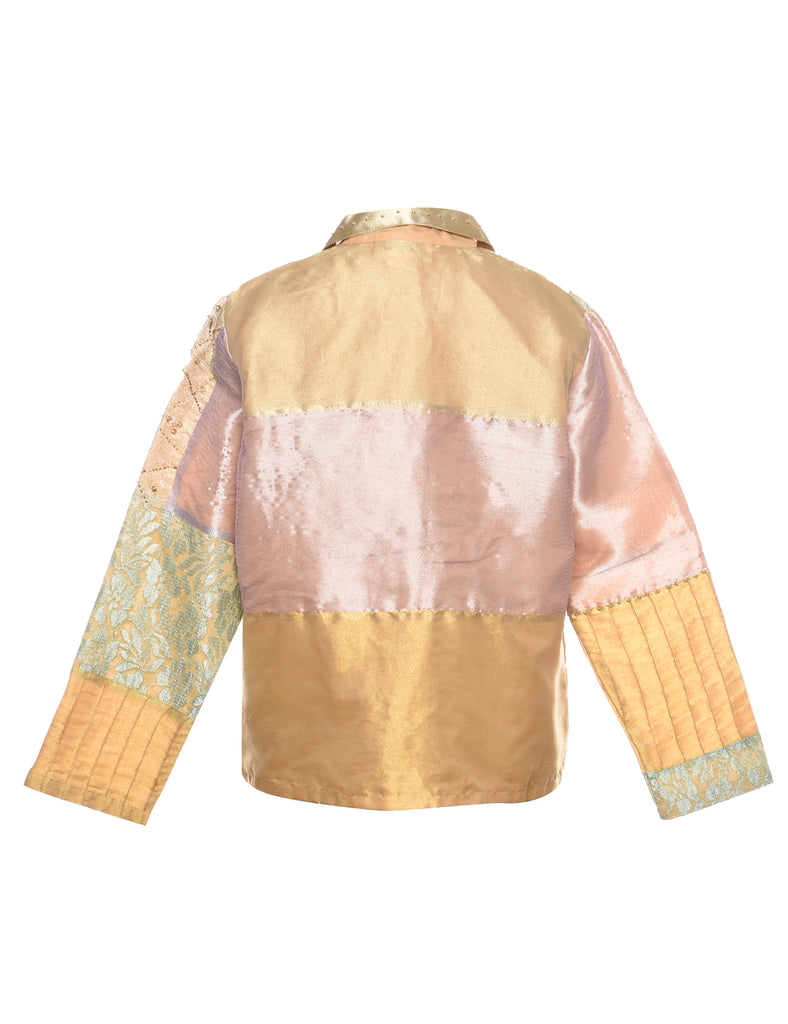 Patchwork Design 1990s Pastel Evening Jacket - L