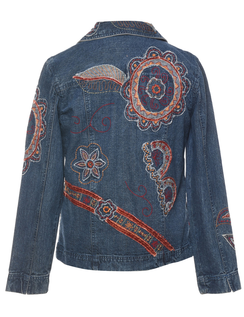 Patchwork Indigo Denim Jacket - M