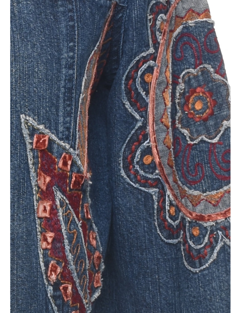 Patchwork Indigo Denim Jacket - M