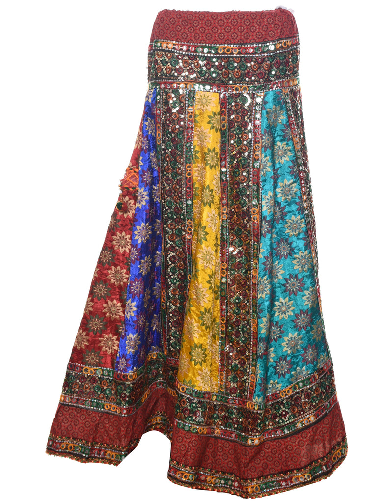 Patchwork Midi Skirt - L