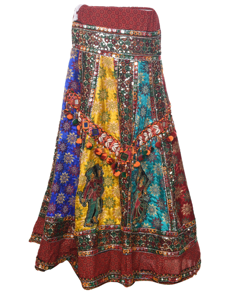 Patchwork Midi Skirt - L