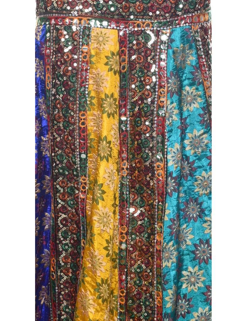 Patchwork Midi Skirt - L