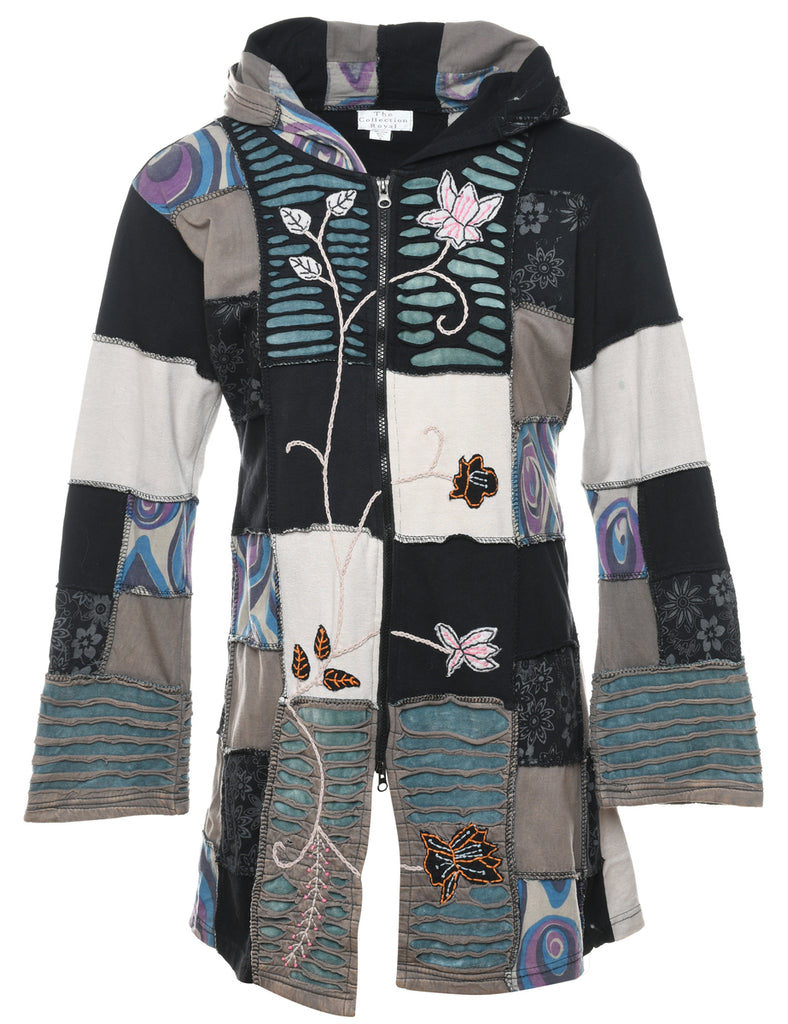 Patchwork Multi-Colour Hoodie - M