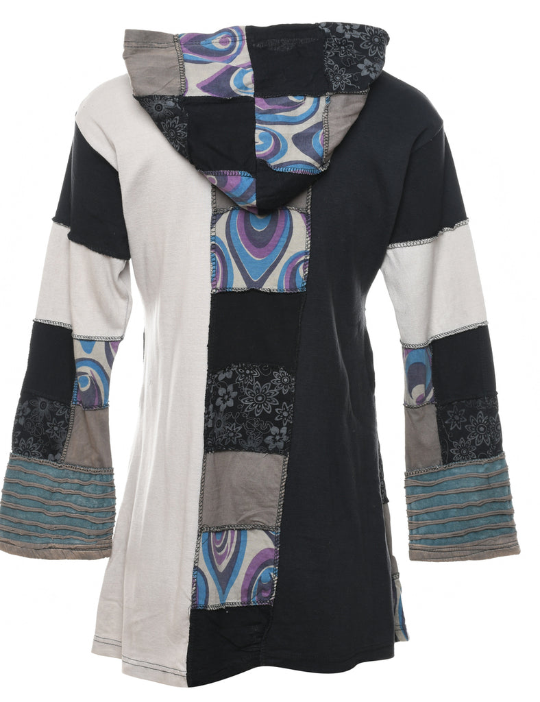 Patchwork Multi-Colour Hoodie - M