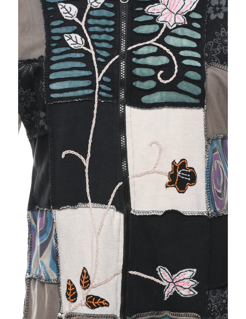 Patchwork Multi-Colour Hoodie - M