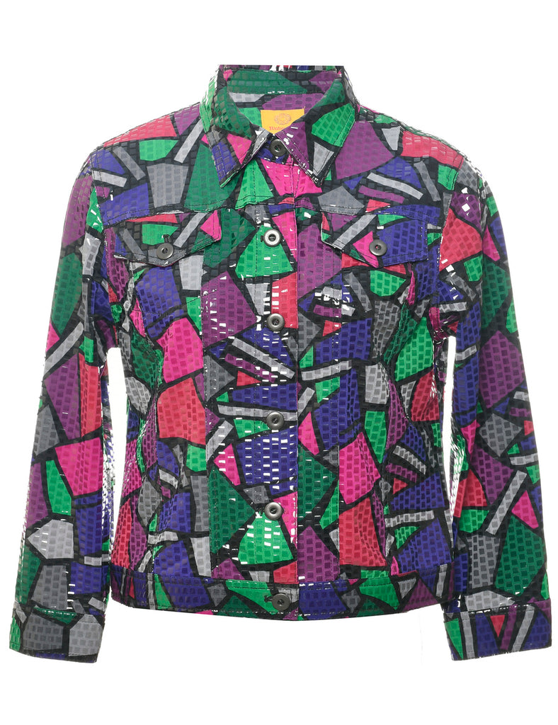 Patchwork Print Evening Jacket - M