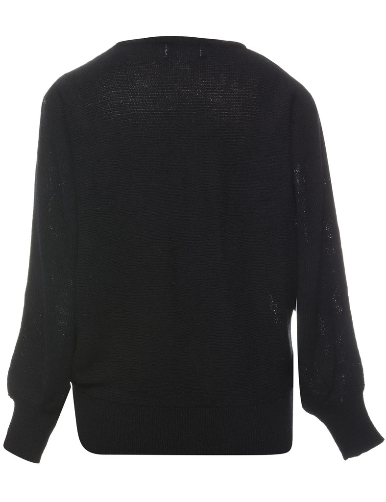 Patterned Black Jumper - S