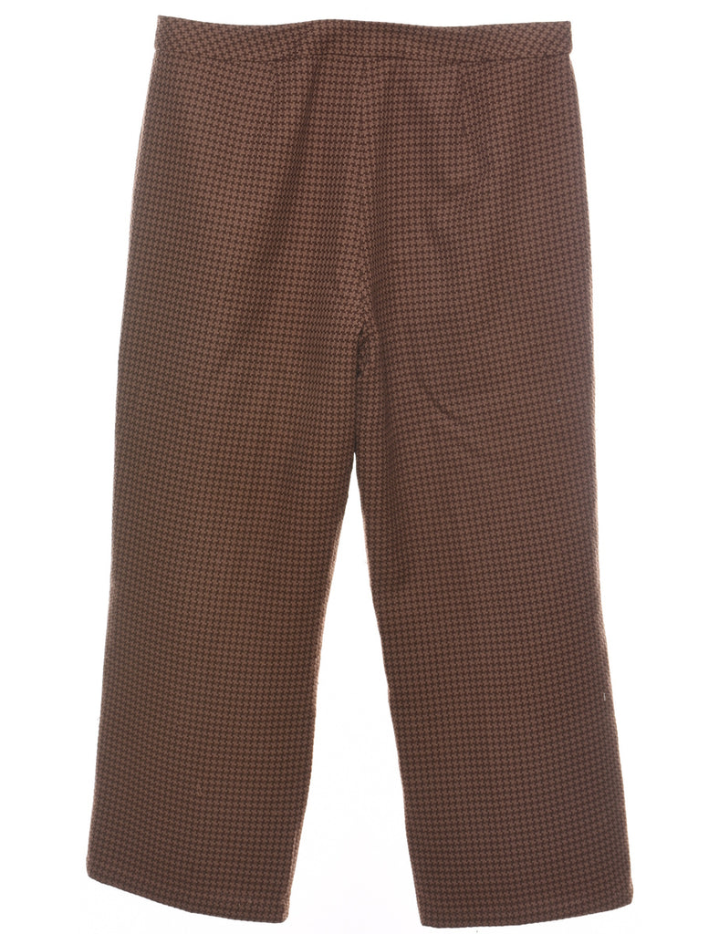 Patterned Brown Classic Trousers - W35 L26