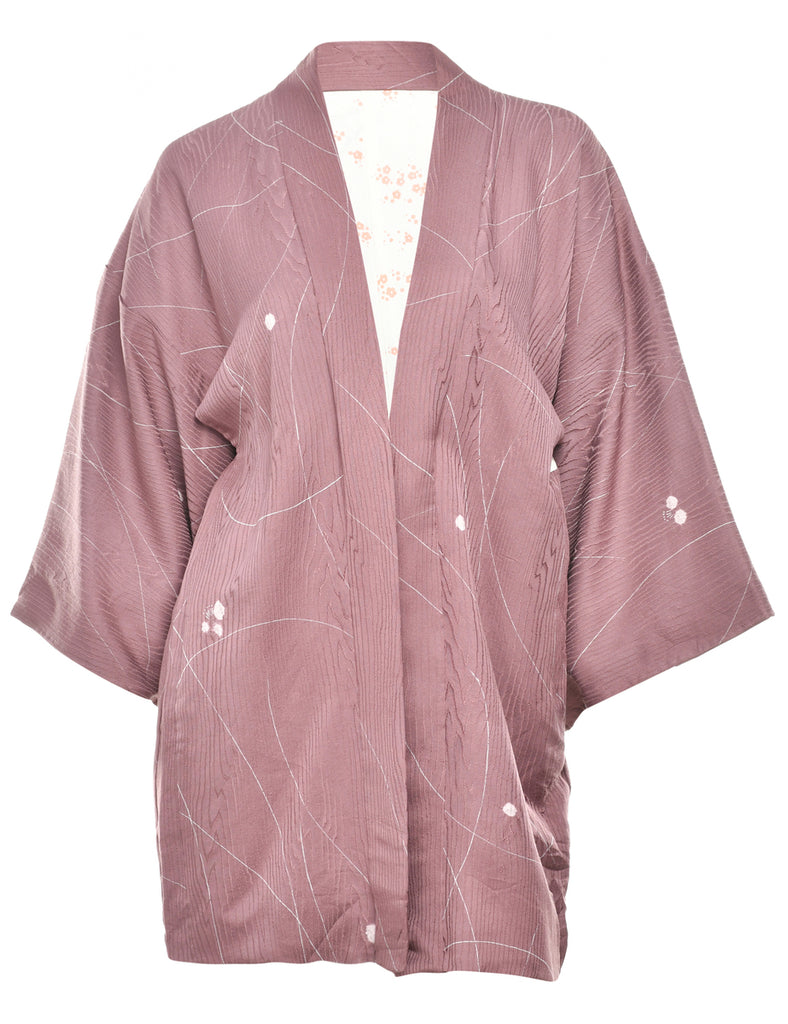 Patterned Cropped Kimono - L