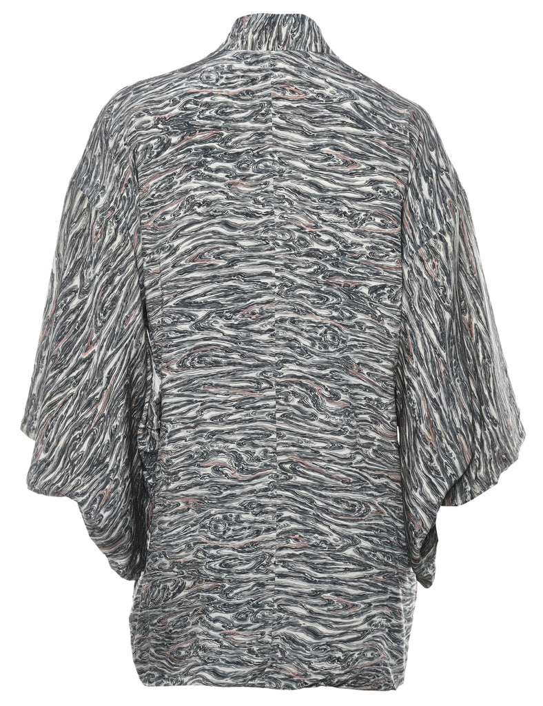 Patterned Cropped Kimono - M