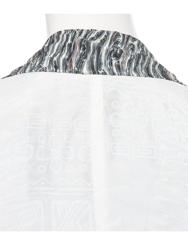 Patterned Cropped Kimono - M