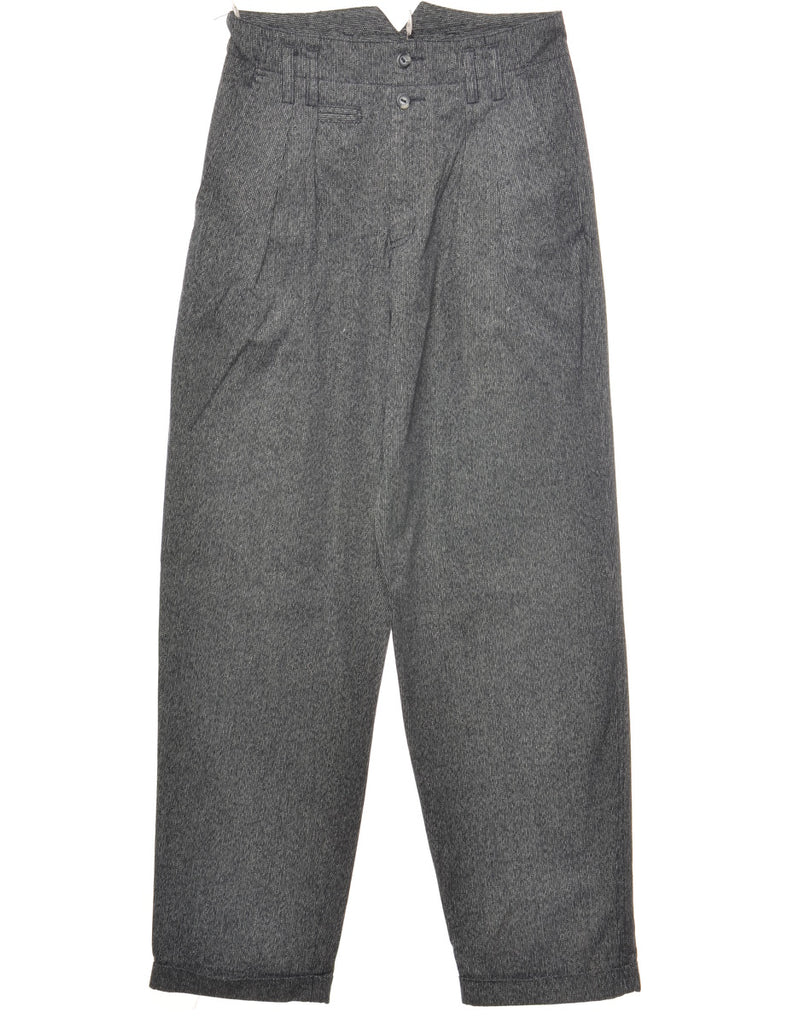Patterned Dark Grey Trousers - W26 L31