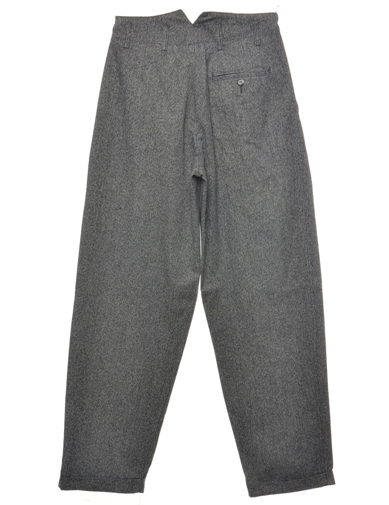 Patterned Dark Grey Trousers - W26 L31