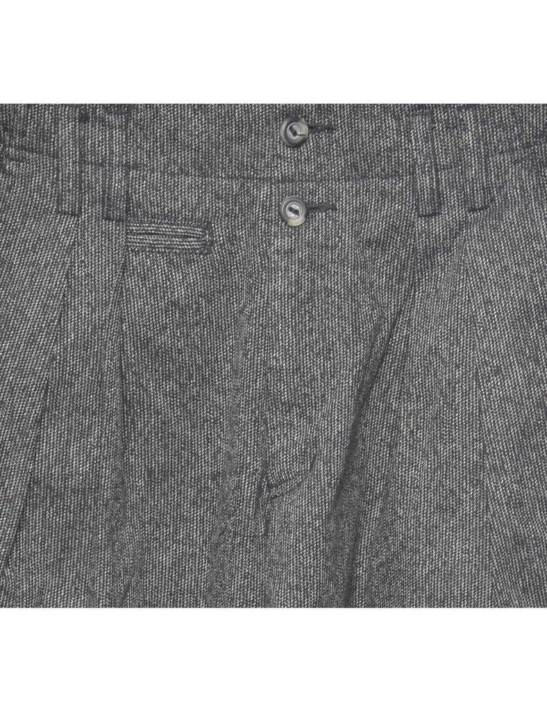 Patterned Dark Grey Trousers - W26 L31