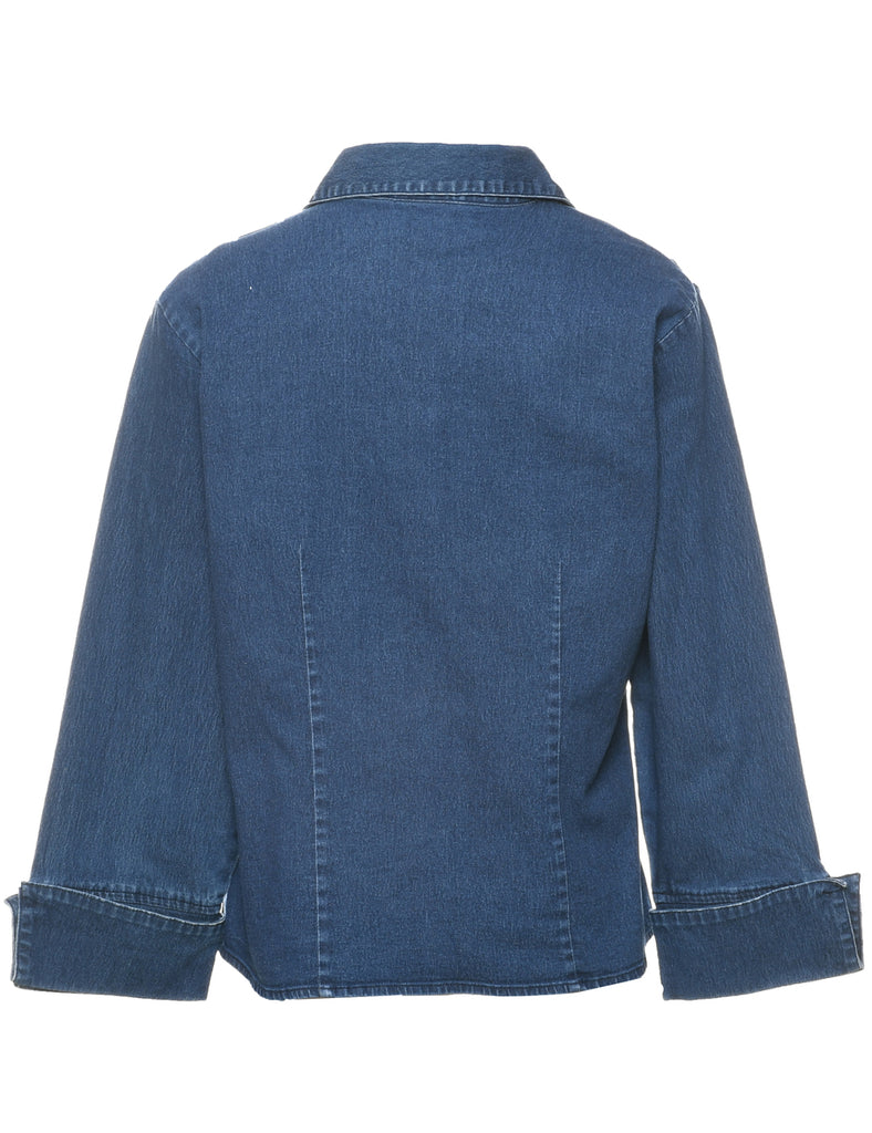 Patterned Denim Shirt - L