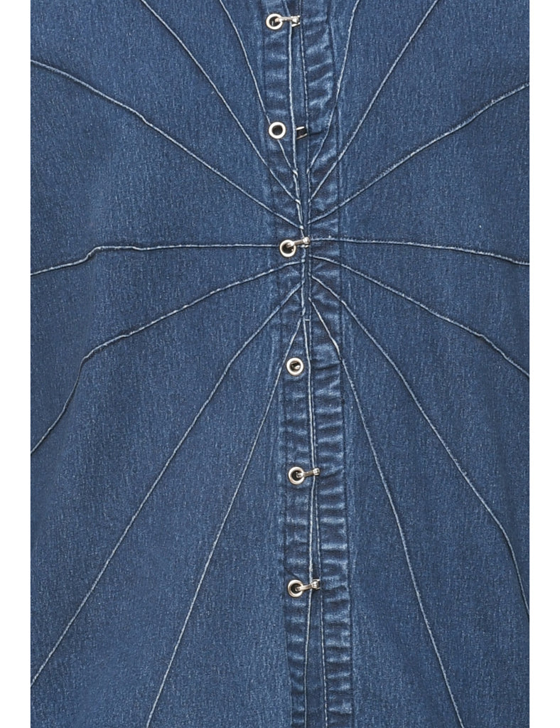 Patterned Denim Shirt - L