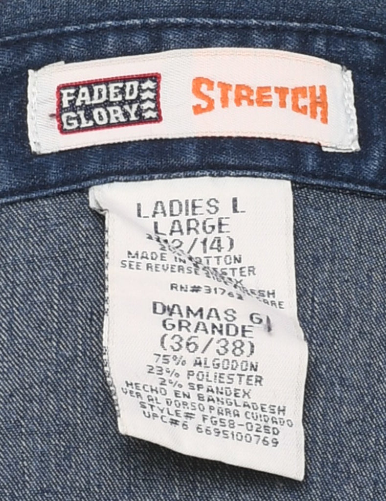 Patterned Denim Shirt - L