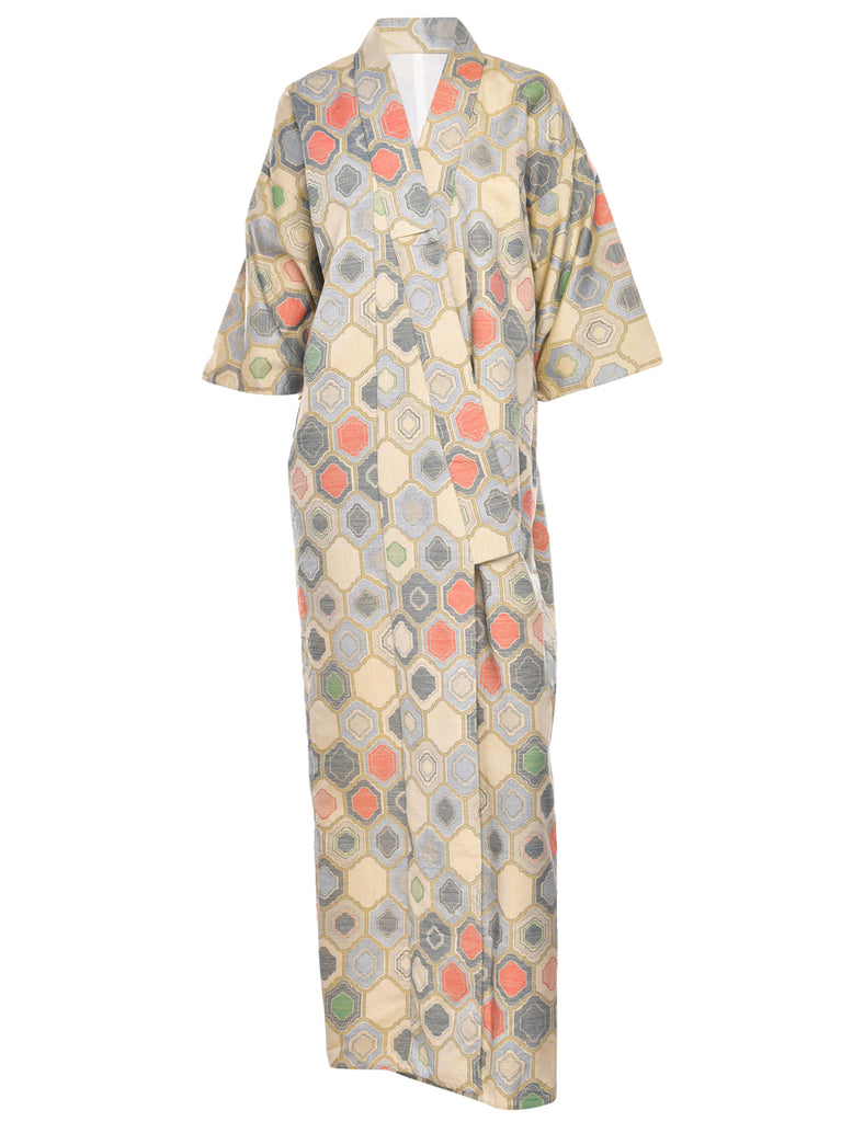Patterned Full Length Kimono - L
