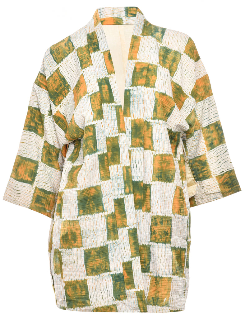 Patterned Midi Length Kimono - L