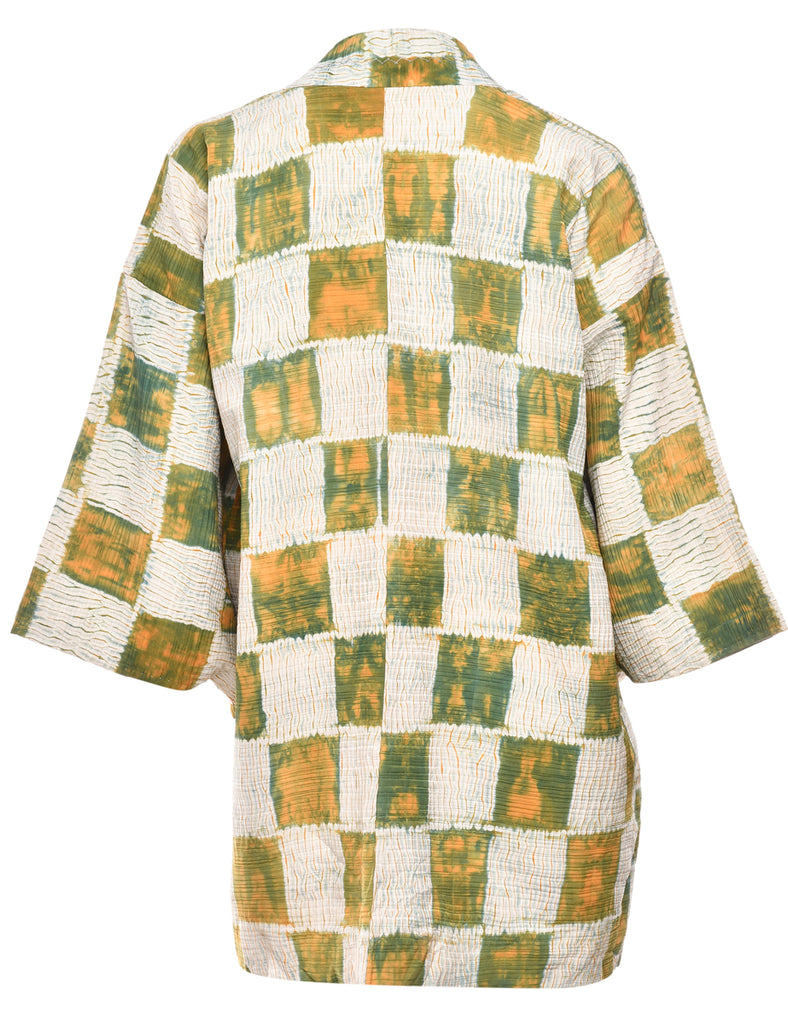 Patterned Midi Length Kimono - L