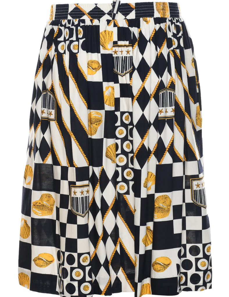 Patterned Midi Skirt - M