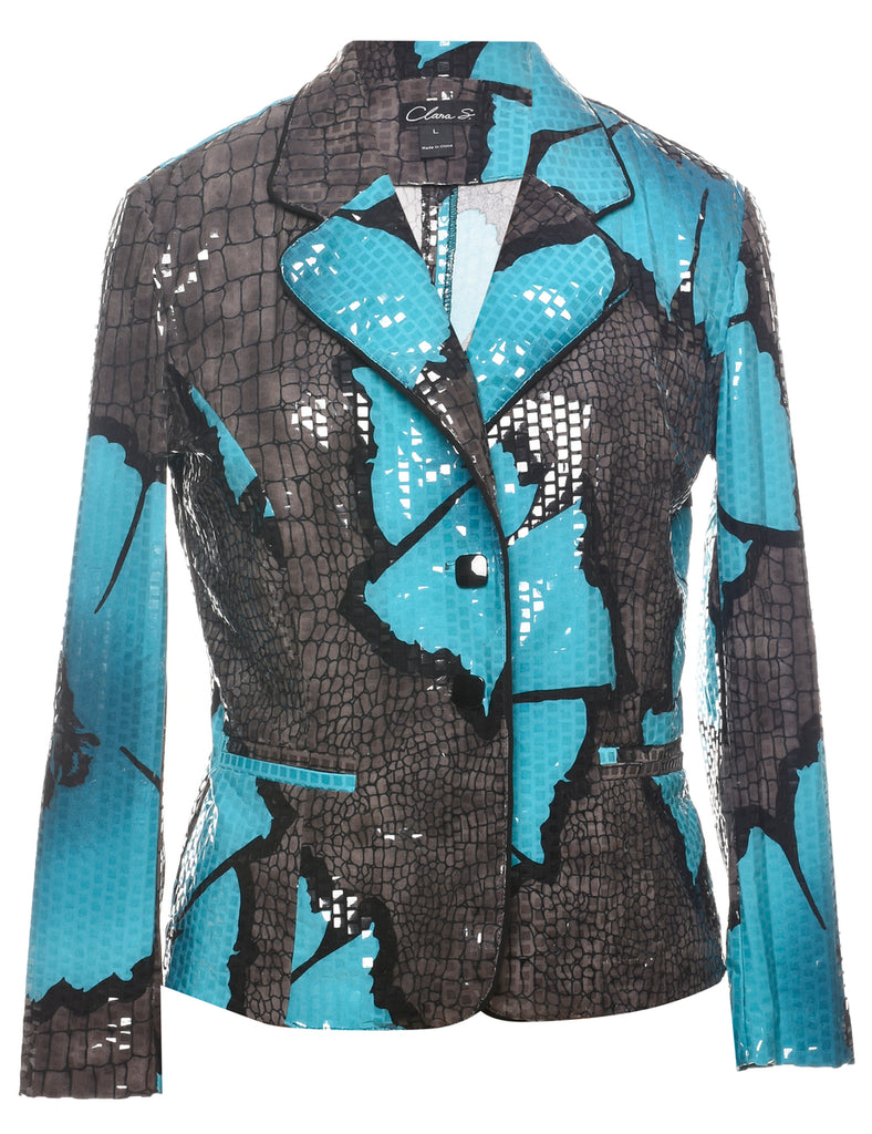 Patterned Sequined Blazer - L