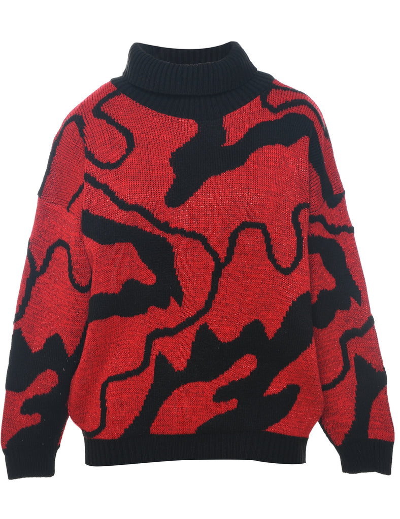 Patterned Turtleneck Jumper - XL