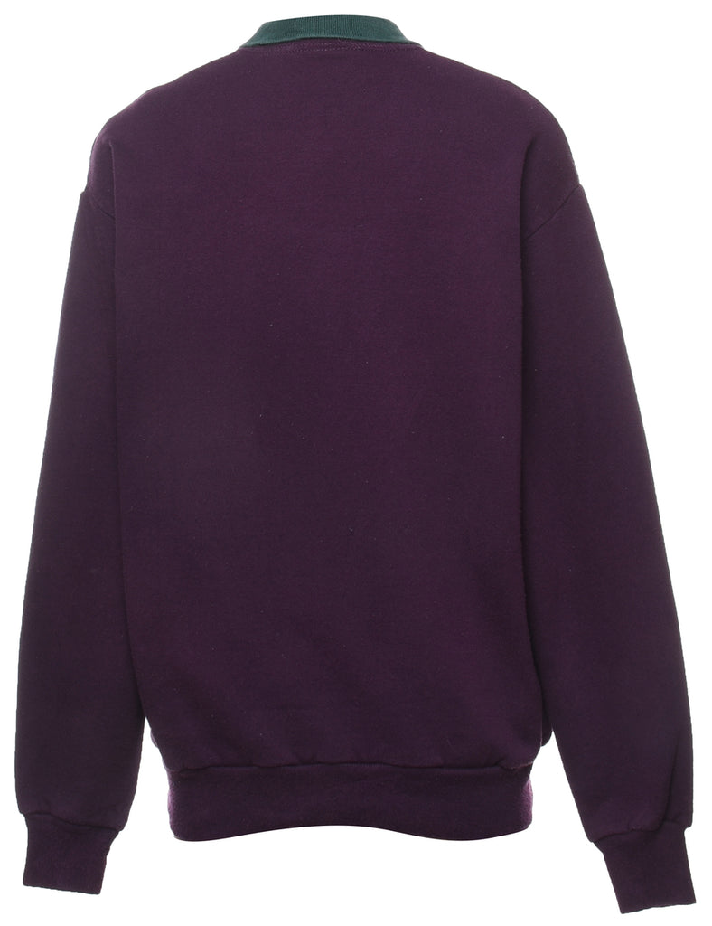 Peace Of Earth 1990s Purple Printed Sweatshirt - M