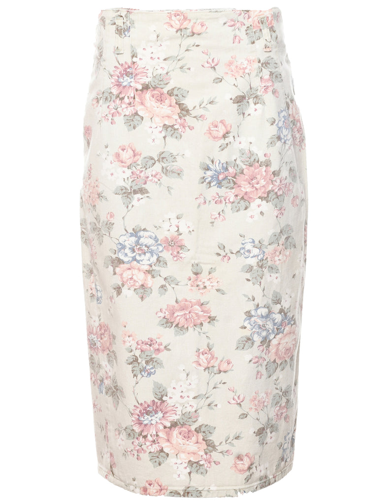 Pencil Shape Denim Midi Skirt - M