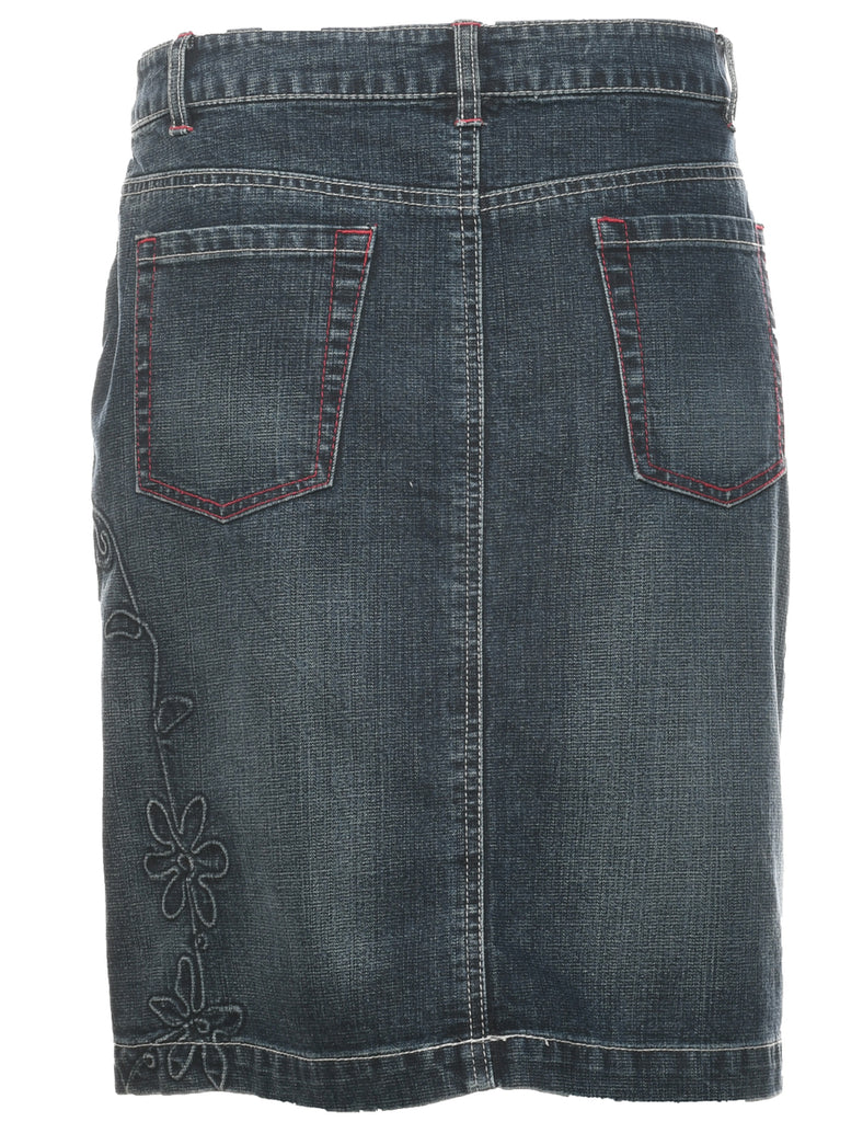 Pencil Shape Denim Skirt - L