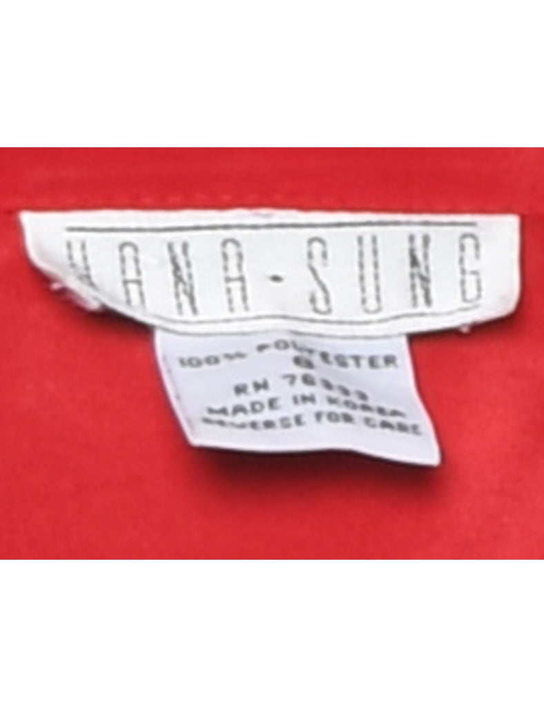 Pin Tucks Red Shirt - L