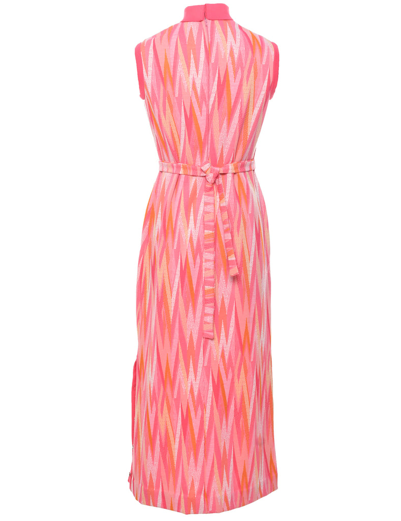 Pink 1970s Maxi Dress - M