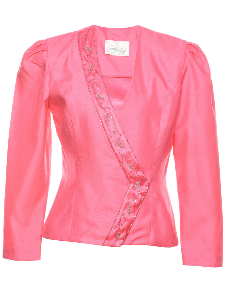Pink 1980s Evening Jacket - L