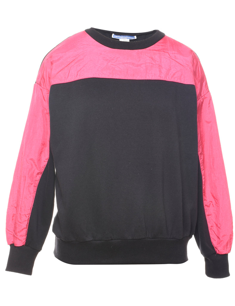 Pink & Black Two-Tone Sweatshirt - L