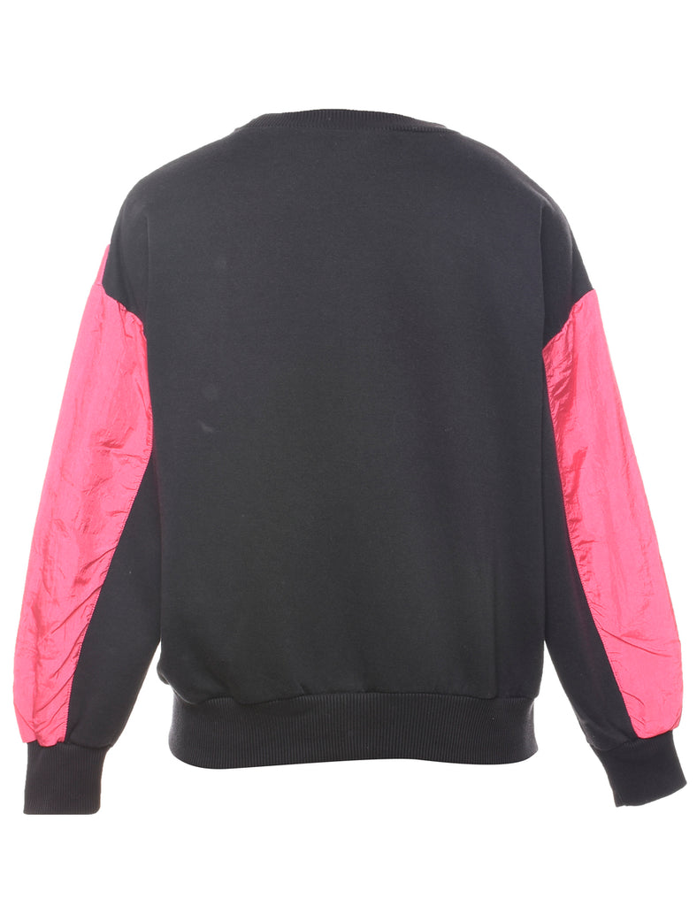 Pink & Black Two-Tone Sweatshirt - L