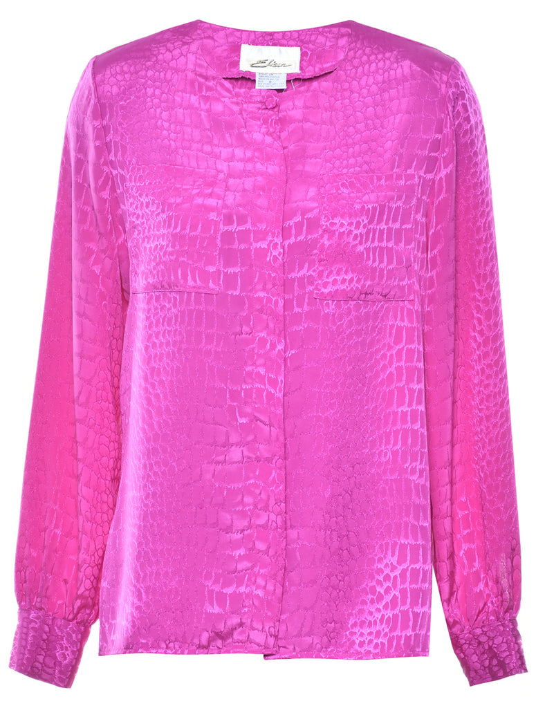 Pink Jacquard Blouse - L