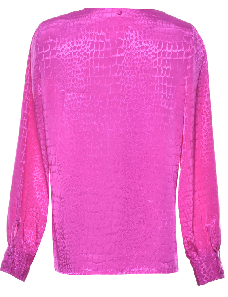 Pink Jacquard Blouse - L