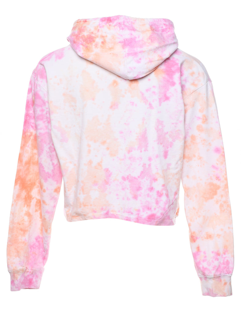 Pink & Orange Tie-Dyed Virgina Beach Hoodie - L
