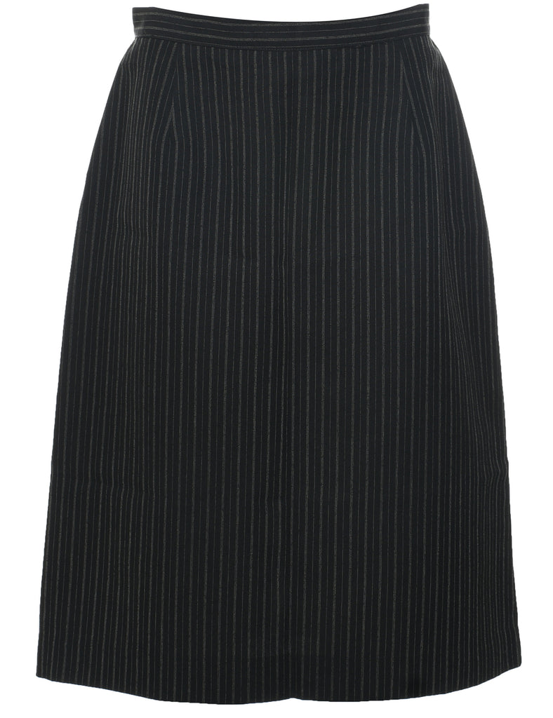 Pinstriped A-line Skirt - M