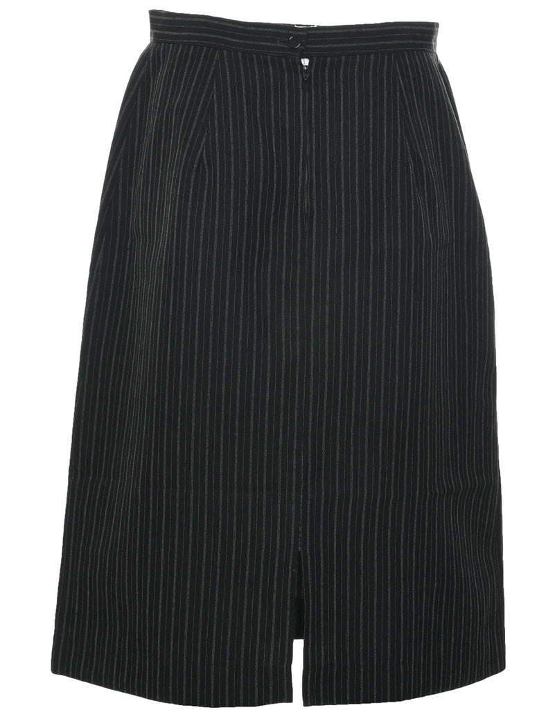 Pinstriped A-line Skirt - M